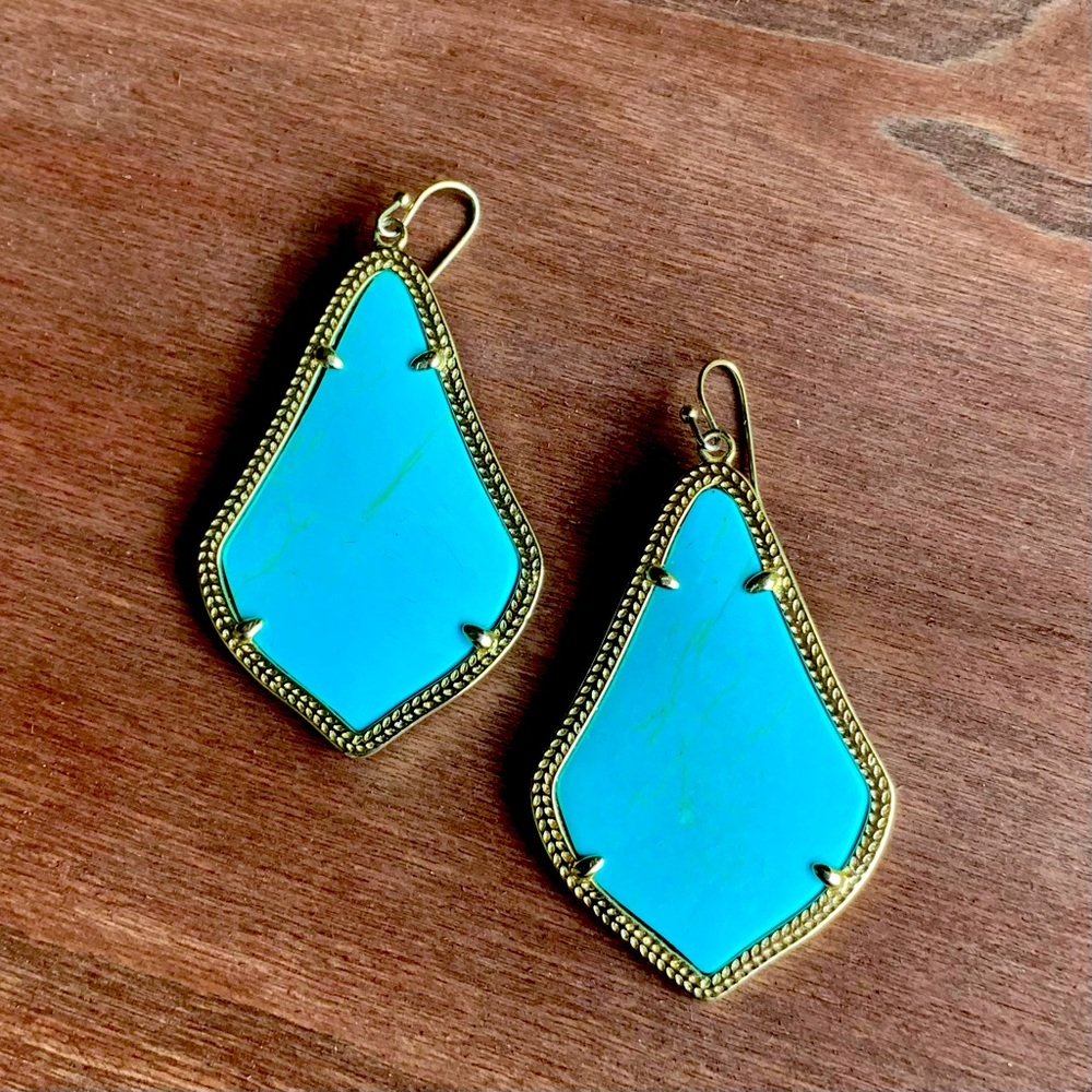 Kendra Scott Alexandra Gold Earrings in Turquoise